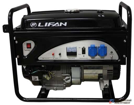 Бензиновый генератор Lifan 6GF-3 (6.5 кВт, медная обмотка, колеса)