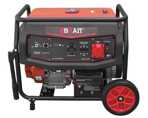 Изображение для Генератор бензиновый Brait BR9500VE (максимальная мощность при 380В — 7,5 кВт, максимальная мощность при 220В — 2,5 кВт)