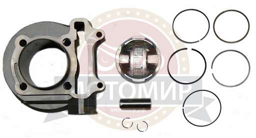 Изображение для Цилиндр в сборе с поршнем 4-х такт.скут.(160см3) 58,50мм 157QMJ(цилиндр+поршень+палец D15mm+кольца)