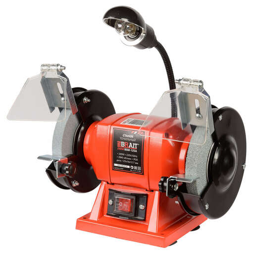 Изображение для Станок точильный Brait BSM-125A (с лампой) (200Вт, 125х16х12,7, 2840 об/мин) 