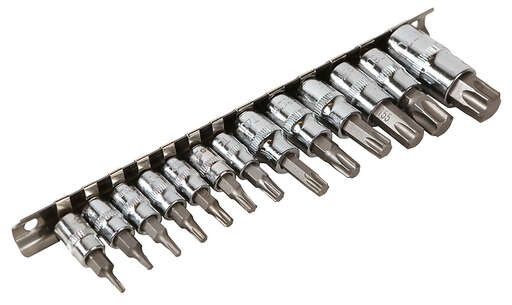 Изображение для Набор головок Torx, 1/2", 1/4", 3/8", 55мм, 13шт, S2 Sturm!