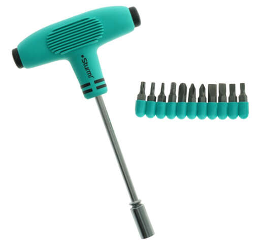 Изображение для Отвертка с насадками, 21 предмет, Т-образная ручка, магнитный наконечник, CrV Sturm!