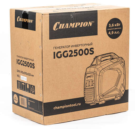 Изображение для Бензиновый генератор CHAMPION IGG2500S (2.8 кВт)