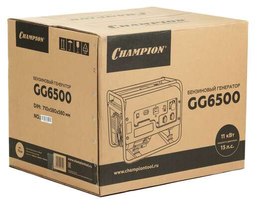 Изображение для Бензиновый генератор CHAMPION GG6500 (5.5 кВт)