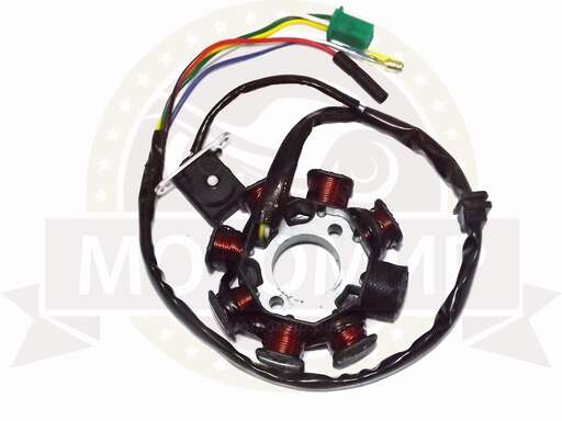 Изображение для Зажигание 4х т GY6-125/150 голое (без маховика) (статор 7+1 катушек) 157QMJ (1803102А)