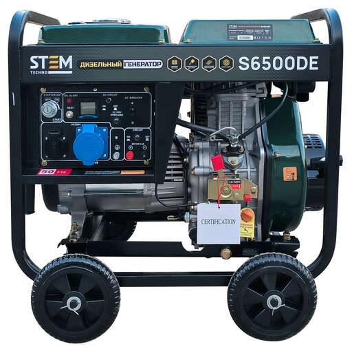Изображение для Генератор дизельный STEM Techno S6500DE (6.5 кВт, электростартер, дисплей, подогрев)