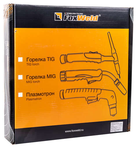 Изображение для FoxWeld Горелка UnoTIG-18 8м (разъем 35мм2, с кнопкой, ж/охл.) (пр-во FoxWeld/КНР)