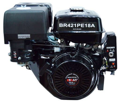 Изображение для Двигатель бензиновый Brait BR421PE18A (15 лс, электростартер, катушка 18А, 25 мм)