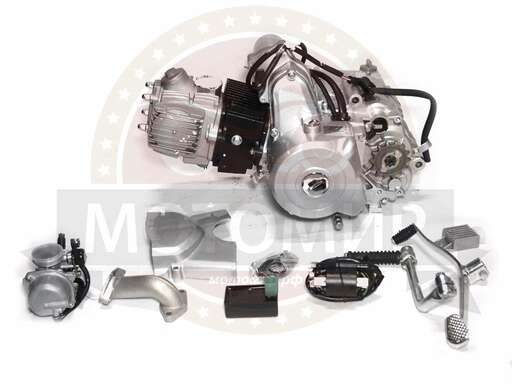 Изображение для Двигатель 4т. 125 см3 (С120, 1P52, марк 1Р39) АЛЬФА горизонтальный, 4МКПП по кругу, педаль ПЛ