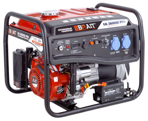 Изображение для Генератор бензиновый Brait GB-3800SE PRO (3.1 кВт, электростартер, возможность автозапуска, пусковой ток 6.2 кВт)