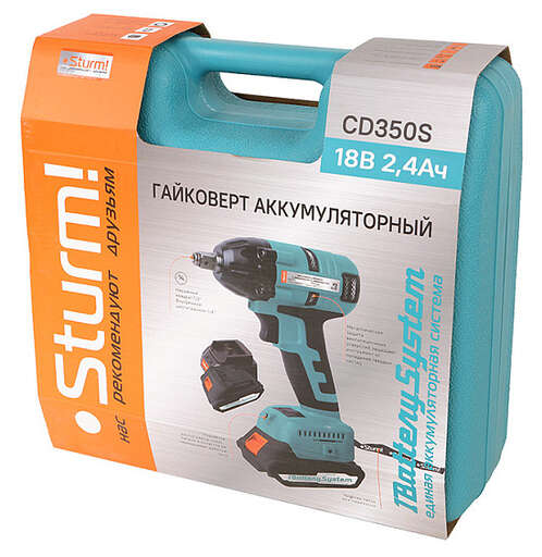 Изображение для Аккумуляторный гайковерт Sturm! CD350S 1BatterySystem