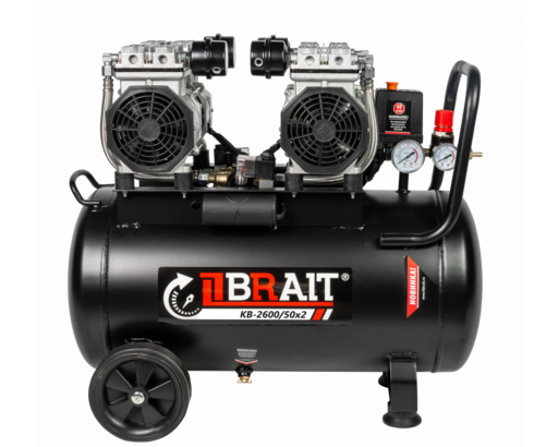 Изображение для Компрессор безмасляный воздушный  Brait KB-2600/50Х2 (2.6 кВт) 