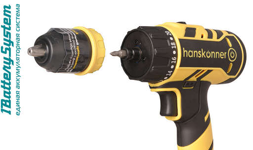 Изображение для Аккумуляторный шуруповерт Hanskonner HCD1865C 1BatterySystem