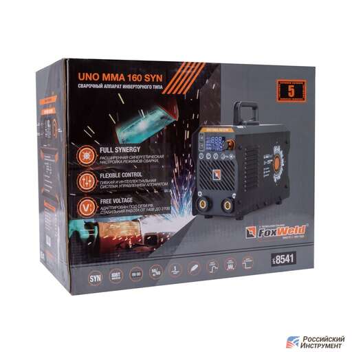 Изображение для Сварочный инверторный аппарат Foxweld UNO MMA 160 SYN (MMA/TIG LIFT, синергетическое управление)