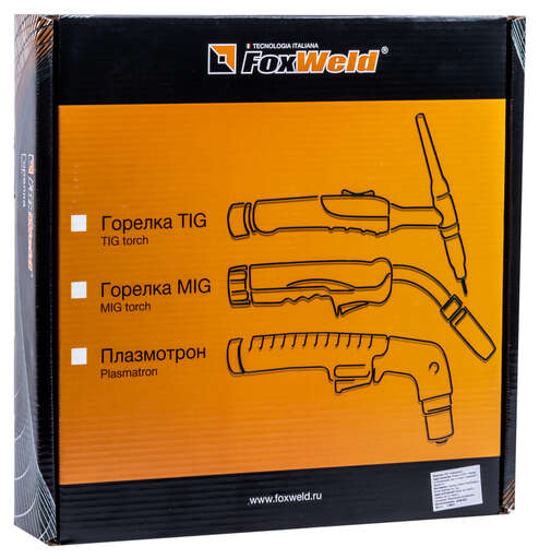 Изображение для FoxWeld Горелка UnoTIG-26 8м (разъем 35мм2, с кнопкой, пр-во FoxWeld/КНР)