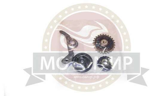 Изображение для Натяжитель цепи ГРМ Альфа, Zodiak 139FMB, 147FMH (3 ролика + кронштейн-коромысло)