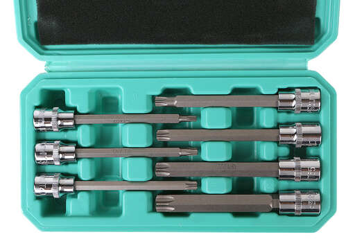 Изображение для Набор головок TORX 3/8, 110мм, T25-60, 7шт, пластиковый кейс, СrV Sturm!