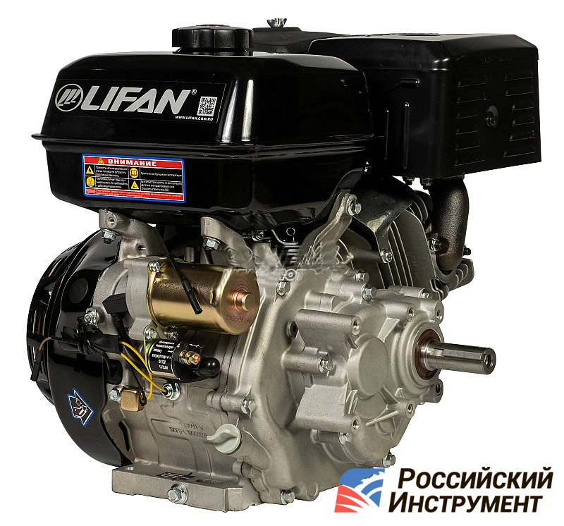 Изображение для Двигатель Lifan 190FD-L 18А (15 лс, 25 мм, электростартер, шестеренчатый редуктор, катушка освещения 18А)