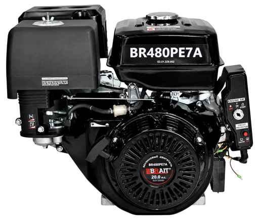 Двигатель бензиновый Brait BR480PE7А (20 лс, электростартер, 25 мм, катушка 7А)