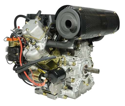 Изображение для Двигатель дизельный двухцилиндровый Habert HD2V910 20А (22 лс, электростартер, катушка освещения 20А, вал