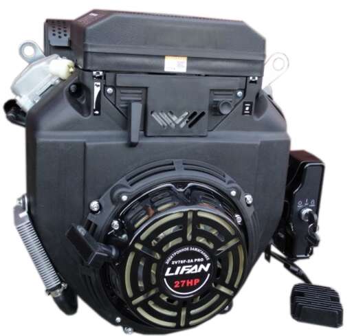 Изображение для Двигатель Lifan 2V78F-2A PRO (27 лс, 25 мм, ручной стартер и электростартер, катушка 3A) 