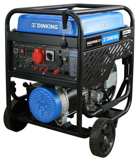 Генератор бензиновый Dinking DKGE11500E-3/1 (11 кВт, 230В/400В/50Гц, электростартер, колёса)