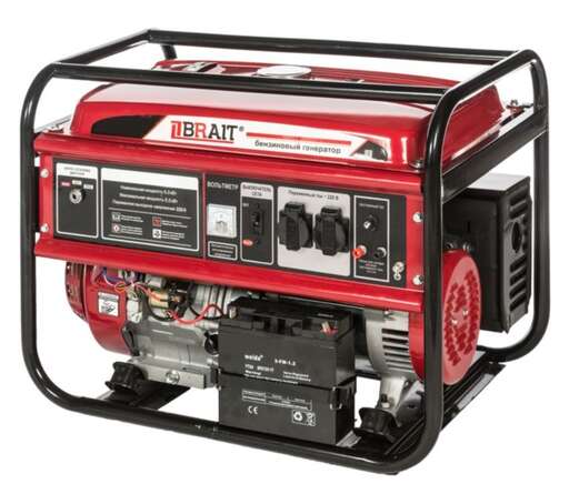 Изображение для Бензиновый генератор Brait BR-6500 CU(E) (6.5 кВт, электростартер, аккумулятор, медная обмотка)