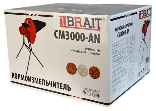 Изображение для Кормоизмельчитель Brait СМ3000-AN (3кВт, 600кг/ч, со стойкой)