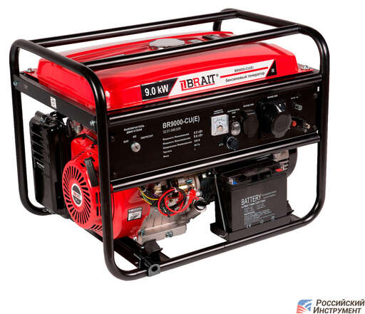 Изображение для Бензиновый генератор Brait BR-9000CU(E) (8.5 кВт, электростартер, медная обмотка)