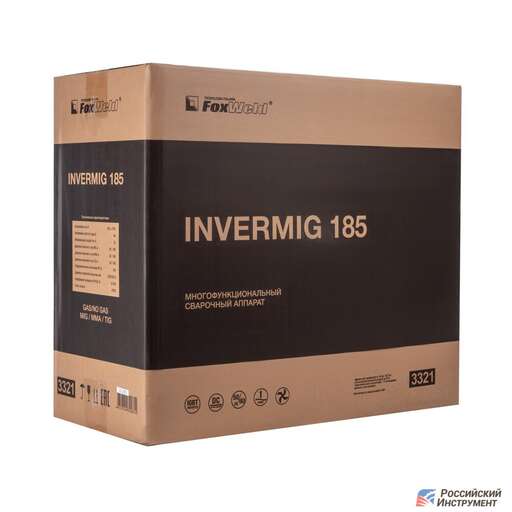 Изображение для Сварочный полуавтомат Foxweld INVERMIG 185 (MMA/MIG-MAG/TIG LIFT)