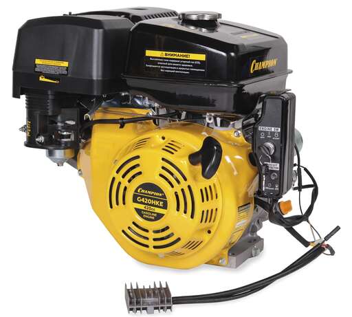 Изображение для Двигатель с горизонтальным валом CHAMPION G420HKE (15 лс, 25 мм, электростартер, катушка 7А)