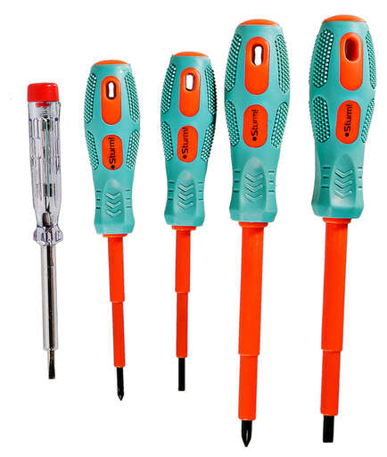 Изображение для Набор отверток диэлектрических 5 шт, CrV, тканевый кейс Sturm!