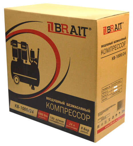 Изображение для Компрессор воздушный Brait KB-1000/24 (1 кВт, безмасляный)