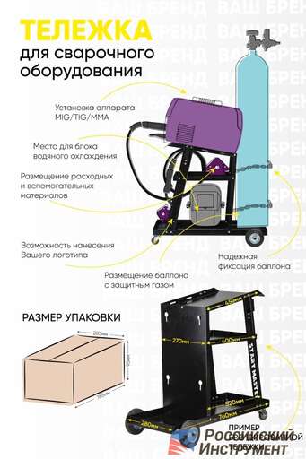 Изображение для Тележка для сварочного аппарата START MASTER (MIG/TIG/MMA)