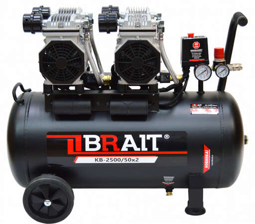 Изображение для Компрессор воздушный BRAIT KB-2500/50X2 (2.5 кВт)