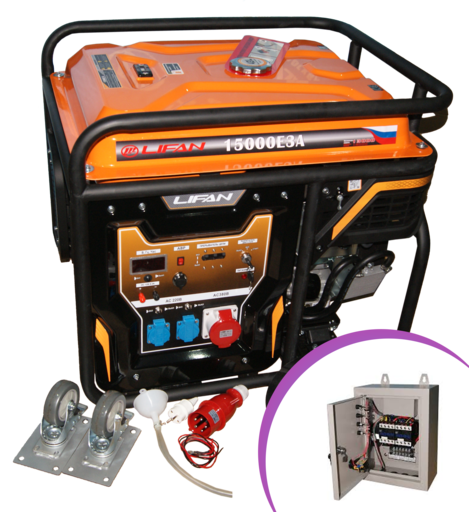 Изображение для Генератор бензиновый Lifan 15000E3А + АВР (15 кВт, электростартер, автозапуск)