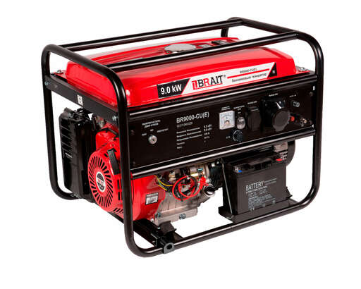 Изображение для Бензиновый генератор Brait BR9000-CU(E) (8,5 кВт, электростартер, аккумулятор, медная обмотка)