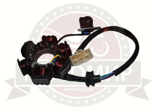 Изображение для Зажигание 4х т R07-GY60 (без маховика) (cтатор 6 катушек) (как Альфа Horse),5 провод, колодка, 6 кон