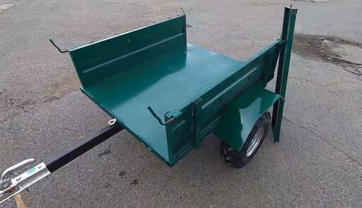 Изображение для Прицеп для квадроцикла ПМ, съемные борта, кузов 1200х1050х327 мм, грузоподъмность 600кг, фаркоп, колеса 8 (Пермь)