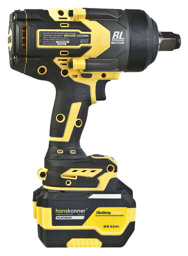 Изображение для HCD201300BLC Гайковерт удар б/щ Hanskonner PLATINUM,18В,1BatterySystem, 1300Нм, 3/4"ampquot,акк 6Ач+ЗУ