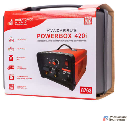 Изображение для Пуско-зарядное устройство Foxweld KVAZARRUS PowerBox 420I (таймер, пластиковый кейс)