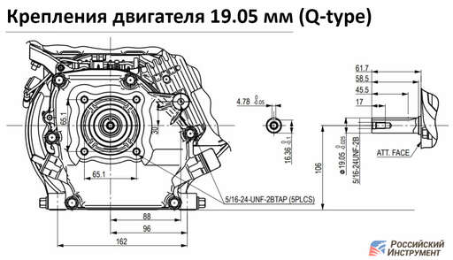Изображение для Двигатель Brait BR235P19PRO (8 лс, 19.05 мм, профессиональный)