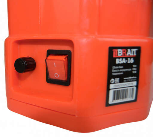 Изображение для Опрыскиватель аккумуляторный Brait BSA-16 (объем 16л,рабочее давление 1,5-4 бар,АКБ свинцово-кислотн.12В,8Ач) 