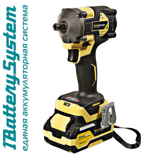 Изображение для Аккумуляторный гайковерт Hanskonner HCD20420BLC 1BatterySystem