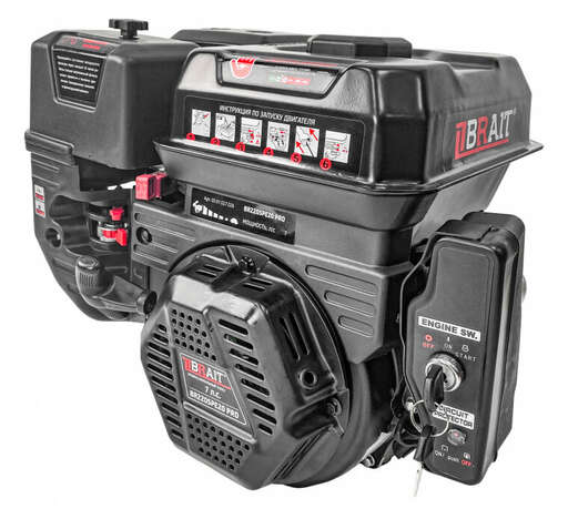 Изображение для Двигатель бензиновый Brait BR220SPE11A20 PRO SHINERAY (7 лс, электростартер, катушка 11А, 20 мм)