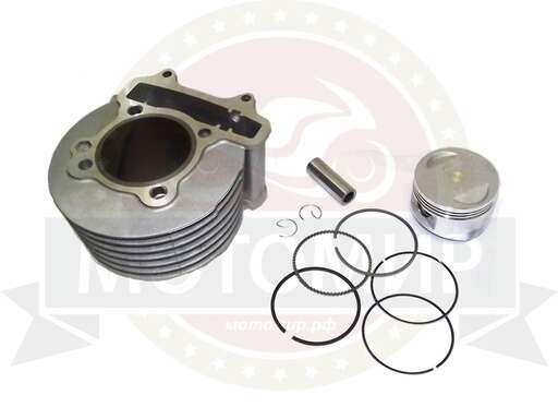 Изображение для Цилиндр в сборе с поршнем 4-х такт.скут.(150см3) H90мм, h69мм 57,4 мм 157QMJ(цил+порш+пал D15mm+кол)