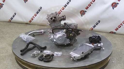 Изображение для Двигатель 4т. 250 см3 177MM, NС250, ZONSHEN, 4х клап, эл+кик, жидк. охлажд. + РАДИАТОР 94197