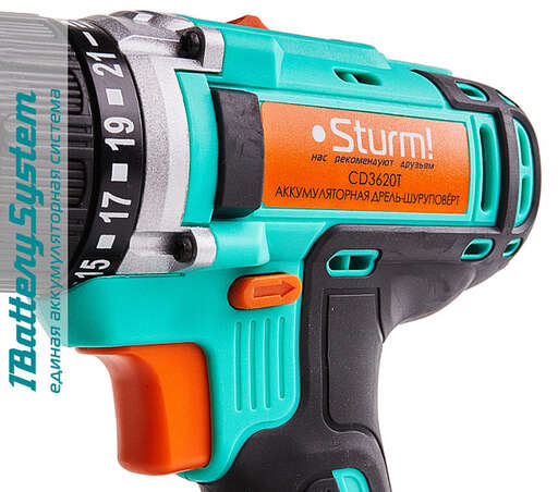 Изображение для Аккумуляторный шуруповерт Sturm! CD3620T 1BatterySystem