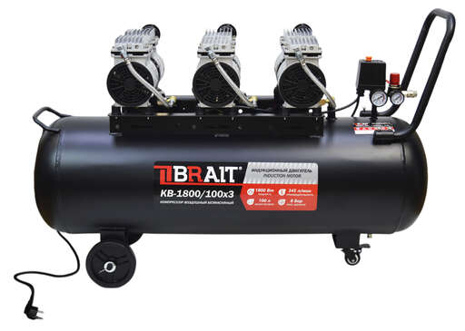 Изображение для Компрессор воздушный безмасляный Brait KB-1800/100X3 (1.8 кВт)