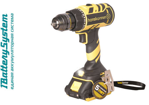 Изображение для Аккумуляторный шуруповерт Hanskonner HCD1865 1BatterySystem